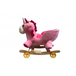 licorne bascule rose